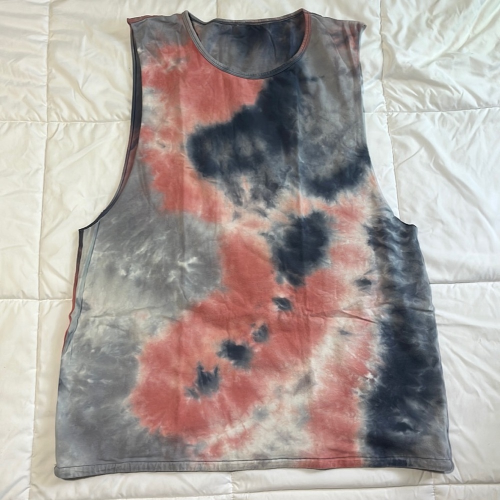 FlexLiving Men’s Tie Dye Swirl Summer Tank Top Medium
